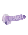 RealRock Shots RealRock Realistic Crystal Clear 7" Dildo w/Balls - Purple - Image 3