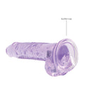 RealRock Shots RealRock Realistic Crystal Clear 7" Dildo w/Balls - Purple - Image 4
