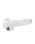 RealRock Shots RealRock Realistic Crystal Clear 7" Dildo w/Balls - Transparent Clear - Image 3