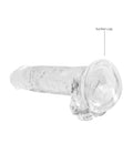 RealRock Shots RealRock Realistic Crystal Clear 7" Dildo w/Balls - Transparent Clear - Image 4