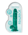 RealRock Shots RealRock Realistic Crystal Clear 7" Dildo w/Balls - Turquoise
