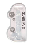 RealRock Shots RealRock Realistic Crystal Clear 8" Dildo w/Balls - Transparent Clear