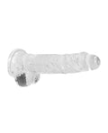 RealRock Shots RealRock Realistic Crystal Clear 8" Dildo w/Balls - Transparent Clear - Image 3