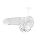 RealRock Shots RealRock Realistic Crystal Clear 8" Dildo w/Balls - Transparent Clear - Image 4