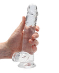 RealRock Shots RealRock Realistic Crystal Clear 8" Dildo w/Balls - Transparent Clear - Image 5