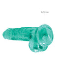RealRock Shots RealRock Realistic Crystal Clear 8" Dildo w/Balls - Turquoise - Image 4