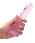 RealRock Shots RealRock Crystal Clear Non Realistic 7" Dildo - Pink - Image 2