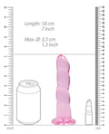 RealRock Shots RealRock Crystal Clear Non Realistic 7" Dildo - Pink - Image 6