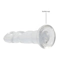 RealRock Shots RealRock Crystal Clear 7" Rippled Dildo - Transparent - Image 3