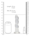 RealRock Shots RealRock Crystal Clear 7" Rippled Dildo - Transparent - Image 5