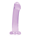 RealRock Shots RealRock Crystal Clear 7" Dildo - Purple - Image 2