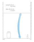 RealRock Shots RealRock Crystal Clear 17" Double Dildo - Blue - Image 4