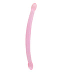 RealRock Shots RealRock Crystal Clear 17" Double Dildo - Pink - Image 2