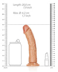 RealRock Shots RealRock Realistic 7" Curved Dildo - Tan - Image 5