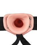 RealRock Shots RealRock 8" Vibrating Hollow Strap On W/O Balls - Flesh - Image 5