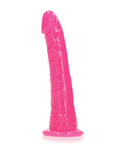 RealRock Shots RealRock 6" Slim Dildo Glow in the Dark - Neon Pink - Image 4