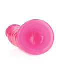 RealRock Shots RealRock 6" Slim Dildo Glow in the Dark - Neon Pink - Image 3