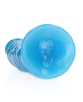 RealRock Shots RealRock 7" Slim Dildo Glow in the Dark - Neon Blue - Image 4