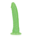 RealRock Shots RealRock 7" Slim Dildo Glow in the Dark - Neon Green - Image 2