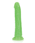 RealRock Shots RealRock 7" Slim Dildo Glow in the Dark - Neon Green - Image 3