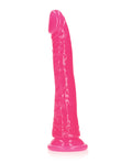 RealRock Shots RealRock 7" Slim Dildo Glow in the Dark - Neon Pink - Image 2