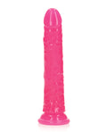 RealRock Shots RealRock 7" Slim Dildo Glow in the Dark - Neon Pink - Image 4