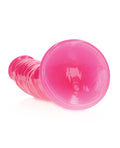 RealRock Shots RealRock 7" Slim Dildo Glow in the Dark - Neon Pink - Image 3