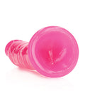RealRock Shots RealRock 8" Slim Dildo Glow in the Dark - Neon Pink - Image 5