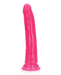 RealRock Shots RealRock 9" Slim Dildo Glow in the Dark - Neon Pink - Image 2
