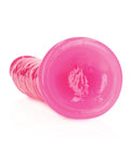 RealRock Shots RealRock 9" Slim Dildo Glow in the Dark - Neon Pink - Image 4