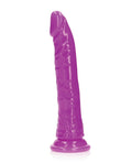 RealRock Shots RealRock 9" Slim Dildo Glow in the Dark - Neon Purple - Image 2
