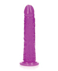 RealRock Shots RealRock 9" Slim Dildo Glow in the Dark - Neon Purple - Image 3