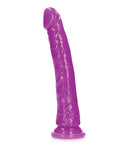 RealRock Shots RealRock 10" Slim Dildo Glow in the Dark - Neon Purple - Image 3