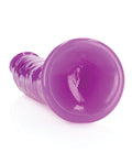 RealRock Shots RealRock 10" Slim Dildo Glow in the Dark - Neon Purple - Image 4