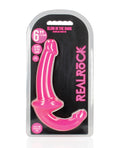 RealRock Shots RealRock 6" Strapless Strap On Glow in the Dark - Neon Pink