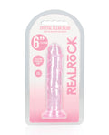 RealRock Shots RealRock Crystal Clear 6" Straight Dildo w/Suction Cup - Pink