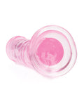 RealRock Shots RealRock Crystal Clear 6" Straight Dildo w/Suction Cup - Pink - Image 5