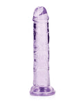 RealRock Shots RealRock Crystal Clear 6" Straight Dildo w/Suction Cup - Purple - Image 2