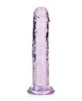 RealRock Shots RealRock Crystal Clear 6" Straight Dildo w/Suction Cup - Purple - Image 3
