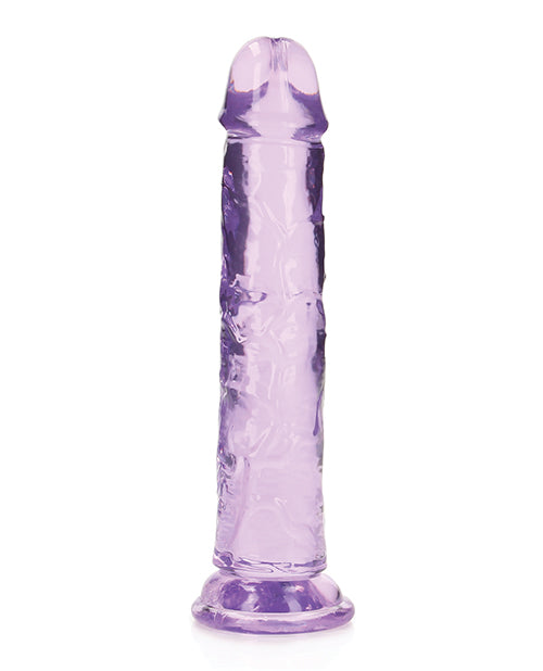 RealRock Shots RealRock Crystal Clear 7" Straight Dildo w/Suction Cup - Purple