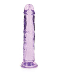 RealRock Shots RealRock Crystal Clear 7" Straight Dildo w/Suction Cup - Purple
