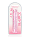 RealRock Shots RealRock Crystal Clear 8" Straight Dildo w/Suction Cup - Pink