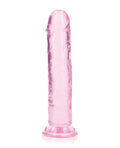 RealRock Shots RealRock Crystal Clear 8" Straight Dildo w/Suction Cup - Pink - Image 2