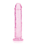RealRock Shots RealRock Crystal Clear 8" Straight Dildo w/Suction Cup - Pink - Image 3