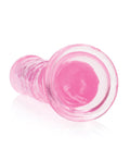 RealRock Shots RealRock Crystal Clear 8" Straight Dildo w/Suction Cup - Pink - Image 4