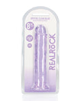 RealRock Shots RealRock Crystal Clear 8" Straight Dildo w/Suction Cup - Purple