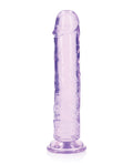 RealRock Shots RealRock Crystal Clear 8" Straight Dildo w/Suction Cup - Purple - Image 2
