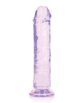 RealRock Shots RealRock Crystal Clear 8" Straight Dildo w/Suction Cup - Purple - Image 3