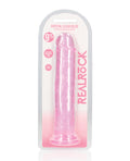 RealRock Shots RealRock Crystal Clear 9" Straight Dildo w/Suction Cup - Pink