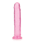 RealRock Shots RealRock Crystal Clear 9" Straight Dildo w/Suction Cup - Pink - Image 2